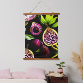 Vintage figuren en drakenpitten (zwart) hangend wandkleed