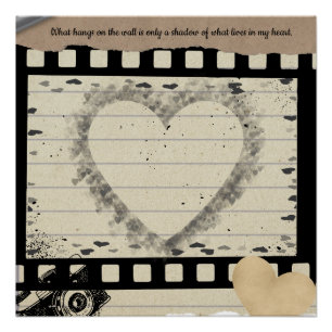 Vintage Film Hart Collage Glanzende Poster