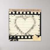 Vintage Film Heart Collage Stretched Canvas (Voorkant)