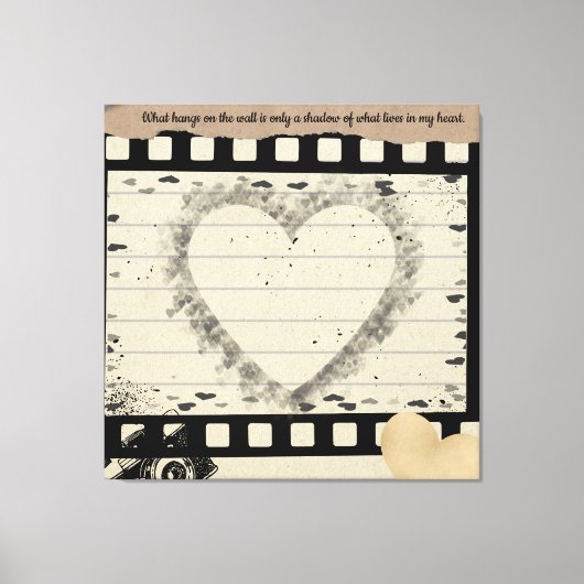 Vintage Film Heart Collage Stretched Canvas (Voorkant)