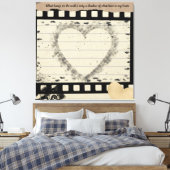 Vintage Film Heart Collage Stretched Canvas (Insitu (Slaapkamer))