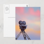 Vintage filmcamera zonsondergang briefkaart (Voorkant / Achterkant)