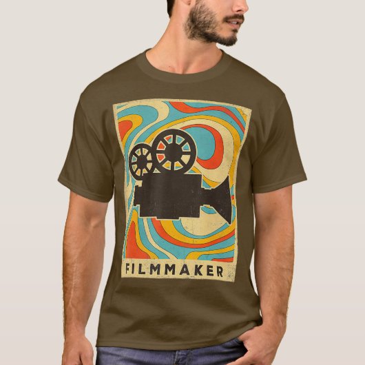 Vintage Filmmaking Retro Poster T-shirt (Voorkant)