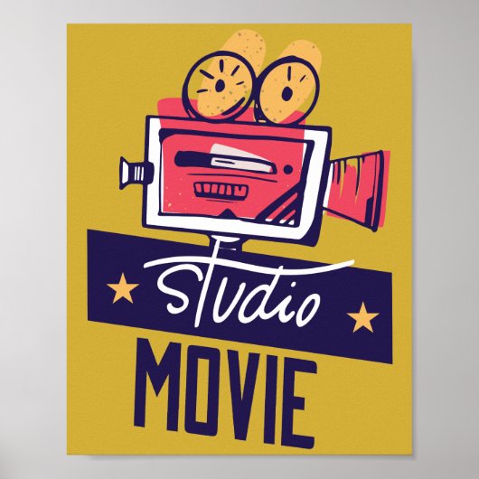 Vintage Filmstudio Cameraposter Decoratie (Voorkant)