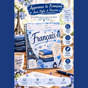 Vintage financiën Literatuur Notitieboek Blauwe