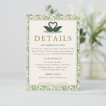 Vintage Fine Art Swan Sage Green Willow Wedding