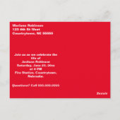 Vintage Fire Truck Celebration of Life Briefkaart (Achterkant)