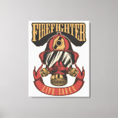 Vintage Firefighter Helmet Canvas Print (Voorkant)