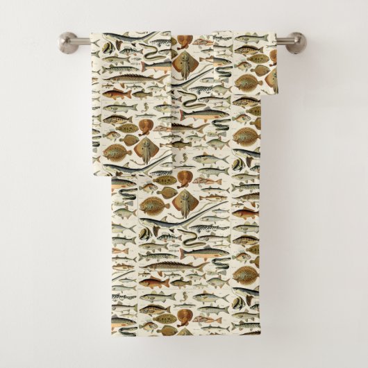 Vintage Fish by Adolphe Millot Bad Handdoek (Insitu)