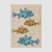 Vintage Fish decoupage Tissuepapier (Voorkant)