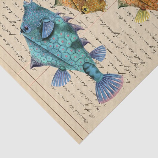 Vintage Fish decoupage Tissuepapier (Detail)