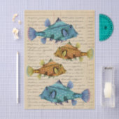 Vintage Fish decoupage Tissuepapier (Craft)