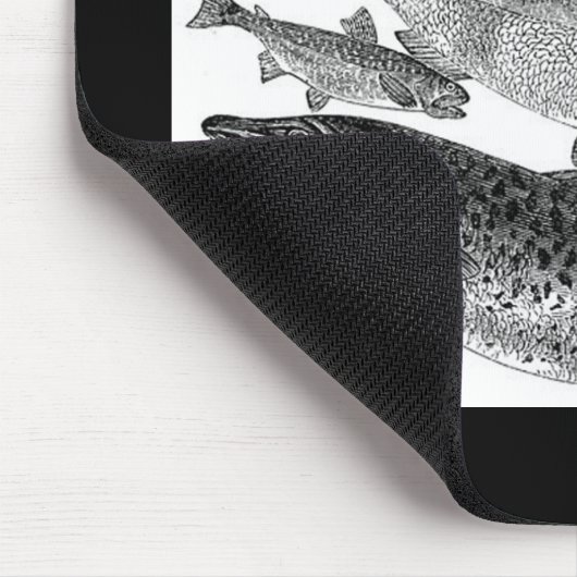 Vintage Fish Print Muismat (Hoek)