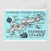 Vintage Fishers Island NY Kaart (Voorkant)