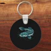 Vintage Fishing Artwork Walking Catfish  Sleutelhanger (Voorkant)