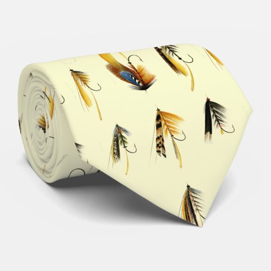 Vintage Fishing Lures Pattern Stropdas (Opgerold)