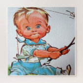 "Vintage Fishing Toddler" Legpuzzel (Verticaal)