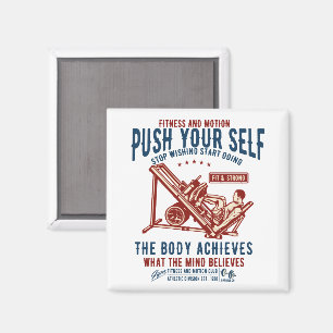 Vintage fitnessbeweging Briefkaart Magneet