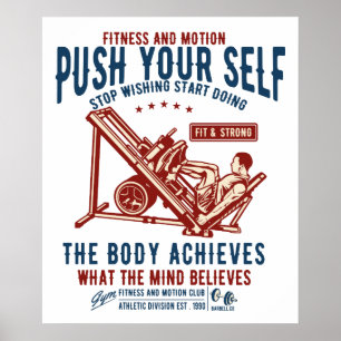 Vintage fitnessbeweging Poster