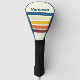 Vintage Five Across Strepen met Naam Golfheadcover