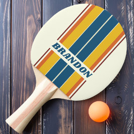 Vintage Five Board Strepen met Naam Tafeltennisbatje