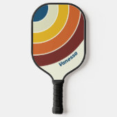 Vintage Five Circle Stripe met Naam Pickleball Paddle (Achterkant)