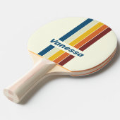 Vintage Five Pin Striped with Name Tafeltennisbatje (Voorkant Gekanteld)