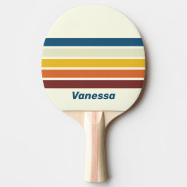 Vintage Five Strepen Dwars met Naam Tafeltennisbatje