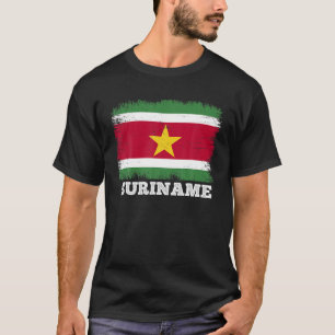 Vintage Flag Suriname Country, Retro Flag Suriname T-shirt