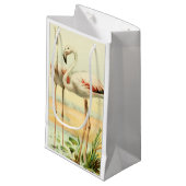 Vintage Flamingo Klein Cadeauzakje (Voorkant Gekanteld)