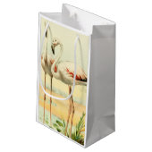 Vintage Flamingo Klein Cadeauzakje (Achterkant Gekanteld)