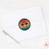 vintage flamingo ronde sticker (Envelop)