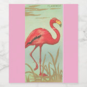 Vintage Flamingo Wijn Etiket (Enkel label)