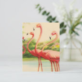 Vintage Flamingo's Briefkaart (Staand voorkant)
