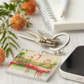 Vintage Flamingo's Sleutelhanger (Voorkant Rechts)