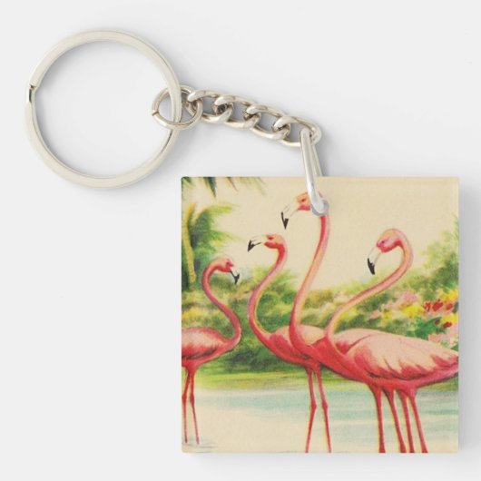 Vintage Flamingo's Sleutelhanger (voorkant)