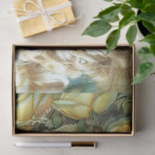 Vintage Flapper Dame in Gele Decoupage Tissuepapier (Geschenk)