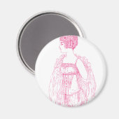 Vintage Flapper Kanten Roze Magneet (Voorkant / Achterkant)