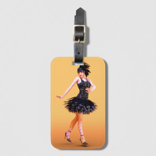 Vintage Flapperdansen Bagagelabel (Voorkant (verticaal))
