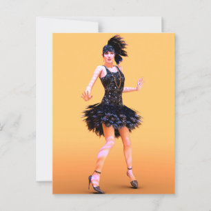 Vintage Flapperdansen Briefkaart