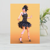 Vintage Flapperdansen Feestdagenkaart (Staand voorkant)