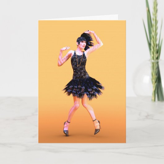 Vintage Flapperdansen Kaart (Voorkant)