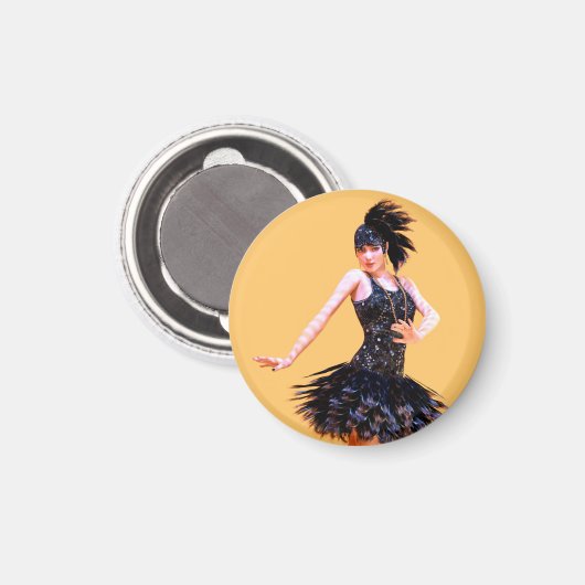 Vintage Flapperdansen Magneet (Voorkant / Achterkant)