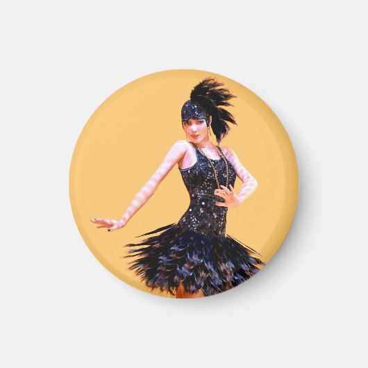 Vintage Flapperdansen Magneet (Voorkant)