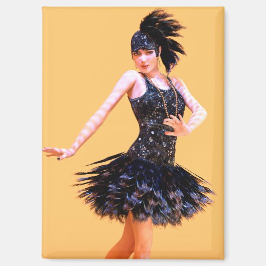 Vintage Flapperdansen Magneet (Voorkant)