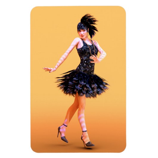 Vintage Flapperdansen Magneet (Verticaal)