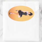Vintage Flapperdansen Ovale Sticker (Tas)