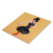 Vintage Flapperdansen Tegeltje (Zijkant)