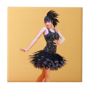 Vintage Flapperdansen Tegeltje