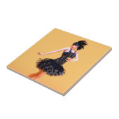Vintage Flapperdansen Tegeltje (Zijkant)